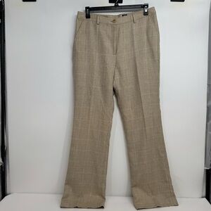 NWT Brooks Brothers Moon Plaid Pants Beige Size 12 X 33
